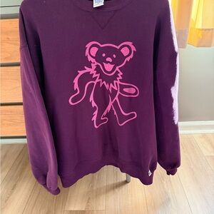 Grateful Dead Purple Sweatshirt with Pink Bear Design